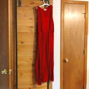 Red maxi dress